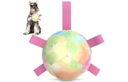 Dog Balls&comma; Dog Soccer Ball with Straps&comma; Puppy Birthday Gifts&comma; Dog Water Toy&comma; Interactive Dog Toys for Tug of War&comma; Dog Balls for Small Medium Dog &lpar;5 Inch&rpar;