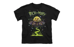 Rick And Morty Ufo Short Sleeve Youth Tee &sol; T-Shirt