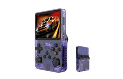 R36S Retro Handheld Game Console with 128G Built-in 20000&plus; Classic Games&comma; Open Source Linux System 3&period;5 Inch IPS Screen Portable Pocket Video Player&comma;purple