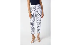 Joseph Ribkoff Geometric Print Silky Pull-On Pant In Vanilla&sol;midnight
