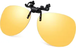Retro Polarized Clip on Flip up Plastic Sunglasses Driving Fishing Traveling