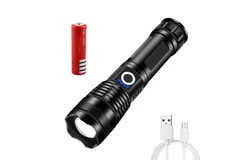 Portable P50 Flashlight High Brightness Light Outdoor Retractable Focusing Adjustable Flashlight USB Rechargeable Night Camping Fishing Lamp