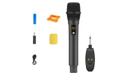 Karaoke Wireless Microphone&comma; Professional Singing Microphone&comma; 2&period;4GHz Cordless Handheld Microphone&comma; 6&period;35&sol;3&period;55mm Microphone Hole with Rechargeable Receiver&comma; Suitable for Karaoke Machine&comma; Wedding&comma; DJ&comma; Party