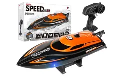 RC Boat&comma; Suitable for Swimming Pools and Lakes&comma; 25KM&sol;H High-Speed RC Speed Boat&comma; with LED Lights&comma; Capsize Reset&comma; 2&period;4Ghz Electric RC Boat