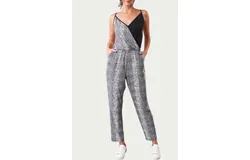Sugarlips Shela Wrap-Effect Two-Tone Stretch-Jersey Jumpsuit In Black Multi