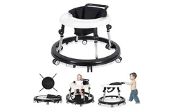Baby Walker Foldable with 9 Adjustable Heights&comma; Baby Walkers and Activity Center for Boys Girls Babies 7-18 Months&comma; Baby Walker with Wheels Portable