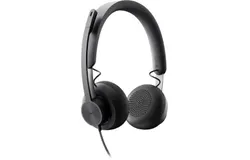 Logitech - Zone 750 Wired Noise Canceling On-Ear Headset - Black