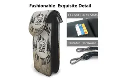 I Go Where Pu Leather Crossbody Phone Bag Card Slots Flip Phone Purse With Adjustable Strap 7&period;6x4&period;9inch