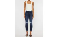 Kancan Penelope High Rise Ankle Skinny Jeans In Dark Wash