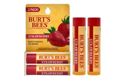 Strawberry Moisturizing Lip Balm Twin Pack by Burts Bees for Unisex - 2 x 0&period;15 oz Lip Balm