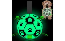 Light Up Dog Ball&comma; Interactive Glow in The Dark Dog Toys Soccer Ball&comma; Dog Tug Water Toy for Small & Medium Dogs&comma; Puppy Birthday Gifts&comma; Indoor Outdoor （6 Inch ）