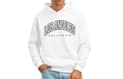 Men&apos;s Sweatshirt Basic Hoodie with Drawstring and Pockets M White