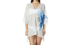 Carmen Marc Valvo Flowy Tunic In Cmv Gilded Garden White
