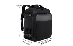 Mochila de Viaje Cabina Avion 40x20x25 para Ryanair Bolsa de Viaje Equipaje de Mano 20L Bajo el Asiento Maletas de Cabina Pequeña Hombre Mujer Mochila Portatil 14 Pulgadas con Puerto USB - Negro