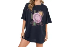 Zutter Out West Cowgirl Graphic Tee Top In Black