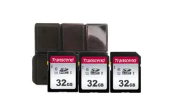 3x Transcend 32GB SDXC&sol;SDHC 300S Memory Card TS32GSDC300S with Memory Card Holder