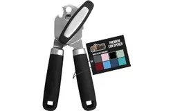 The Original Gorilla Grip Heavy-duty stainless steel smooth-edged hand-held can opener with soft touch handle&comma; rust-proof oversized hand-held easy to turn knob&comma; large opener&comma; black