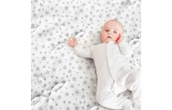 Baby Play Mat 71&bsol;u201cx59&bsol;u201d Thick Baby Crawling Mat&comma; Large&comma; Non Slip Cushioned Baby Playpen Mat for Playing 71x59 Inches&comma; One-Piece Baby Floor Mat for Babies&comma; Toddlers&comma; Withe with Four-Leaf Clover Quilting