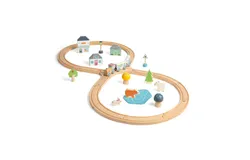 Bigjigs Toys Juego de trenes de animales del bosque de madera - 42 piezas