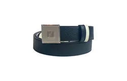Fendi Mens Black White Reversible Grained Leather Belt 105