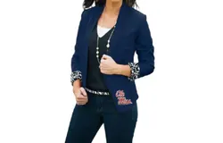 Gameday Couture Ole Miss Ikat Logo Lined Blazer In Navy