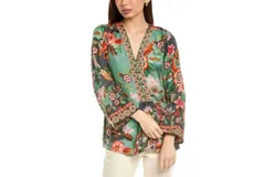 Johnny Was Botina Blouse In Clarkwood Teal