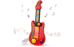 Kids Guitar 2 in 1 Musical Instruments for Kids Piano Toddler Toy Guitar with Strap Electric Guitar for Kids Music Toys for 3 4 5 Year Old Boys Girls Gifts &lpar;Red&rpar;
