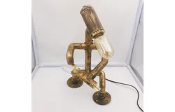 Creative Plastic Iron Pipe Industrial Retro Style Coffee Bar Desk Pipe Robot Table Lamp