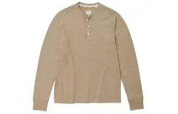 Rag & Bone Men&apos;s Classic Cotton Long Sleeve Henley&comma; Taupe