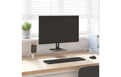 Monitor Stand White 39&period;4"x7&period;9"x3&period;1" Tempered Glass and Metal