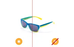 Kids Solize Hello Summer - Blue and Yellow to Green by DelSol for Kids - 1 Pc Sunglasses