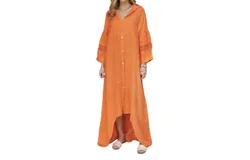 Milio Milano Amalfi Linen Dress In Orange