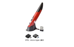 Sanpyl Personalized Innovative Handwriting Pen Mouse 2&period;4G Mouse&comma;OTG&colon;micro&plus;type-c&lpar;Red&rpar;