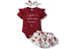 Newborn Infant Baby Girl Clothes Romper Shorts Set Floral Summer Outfits Cute Baby Clothes Girl 90cm
