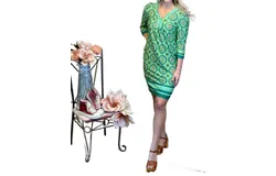 Esqualo Embellished Geometric Mini Dress In Green