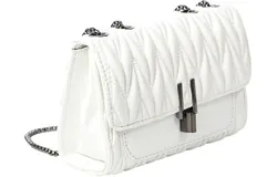 Bolsa Crossbody Mujer Bolsa de Mano de Piel con Cadena Metálica&comma; Bolso Cruzado para Mujer Pequeña&comma; Bolsas Hombro&comma; Bandolera de Dama&sol;Fiesta&sol;Noche&sol;Celular Elegante&comma; Regalo para Mujer Blanco