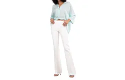 Avenue Montaigne Bellini Long Denim Pant In White