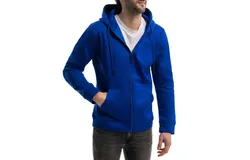 Mio Marino Premium Zip-Up Hoodie for Men with Smooth Silky Matte Finish & Cozy Fleece Inner Lining - Men&apos;s Sweater with Hood-Academy Blue-XL