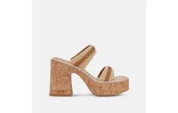 Dolce Vita Whim Heels In Honey Raffia