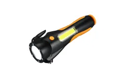 All-in-one car safety hammer&comma; battery multi-function flashlight&comma; multi-function emergency escape hammer with window breaker and seat belt cutter&comma; LED flashlight&comma; alarm rescue &lpar;black&rpar;
