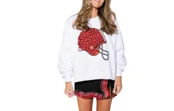 Queen Of Sparkles Helmet Sweatshirt In Red And Black