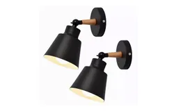 Lámparas de pared de lectura de cabecera - Macaron Apliques de pared decorativos Edison Retro E27 Soporte de luz Lámpara de pasillo Lámparas de pared de pasillo Compatible with &period;&comma; sala de estar&comma; comed 2 Pzs - Negro