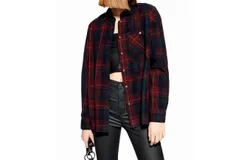 Topshop Plaid Corduroy Shirt In Multicolor