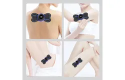 Cervical massager mini massager microcurrent neck massager portable massage patch shoulder and neck massager English remote control model &lpar;8 modes and 19 levels of intensity&rpar; Rechargeable