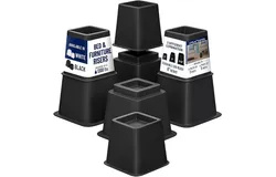 Furniture Riser Set - 8 Pieces Non-Slip Design Furniture Leg Riser fits with Bed&comma; Chair&comma; Table&comma; Sofa&comma; Desk&comma; and Couches - Black