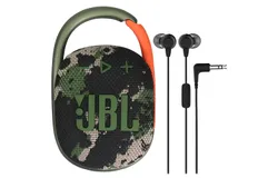 JBL Clip 4 Bluetooth Waterproof Speaker &lpar;Squad&rpar; with JBL C50HI In-Ear Headphones