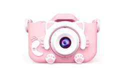 Children&apos;s digital camera HD children&apos;s mini camera toy&comma; universal clear dual camera cat pink