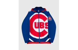 Starter Men&apos;s Chicago Cubs Hooded Nylon Full Zip Jacket In Blue