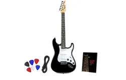 LyxPro CS Beginner 39” Electric Guitar & Electric Guitar Accessories&comma; Black