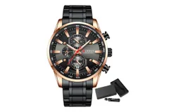 Curren Luxury Stainless Steel Chronograph Dial Waterproof Luminous Calendar Quartz Business Watch